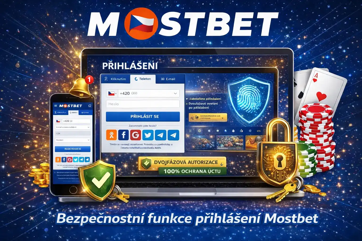Bezpečnostní funkce přihlášení Mostbet